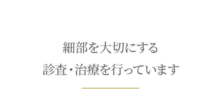 細部を大切にする、診査・治療を行っています